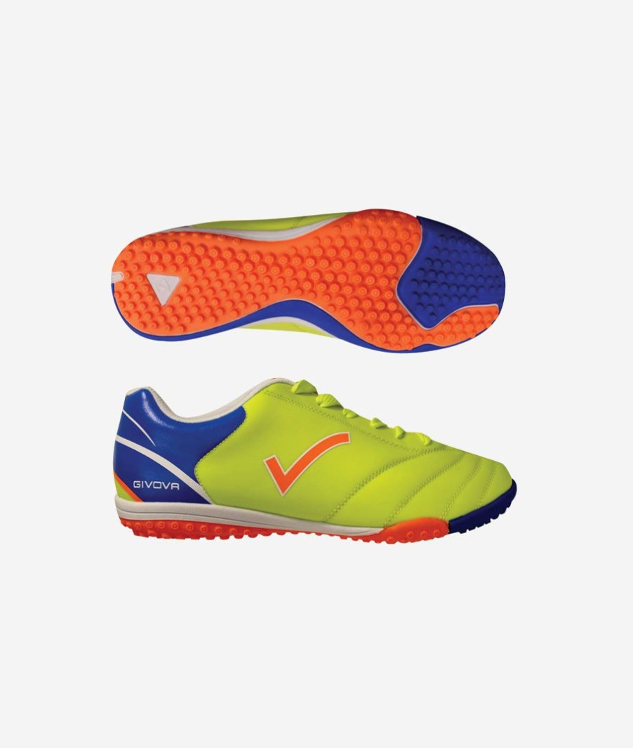 Sport Givova Scarpe | Scarpa Real Outdoor Da Calcio – Giallo Fluo/Azzurro