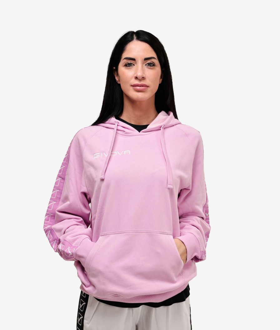 DONNA Givova Maglie e Felpe | Felpa Con Cappuccio Pink Band Rosa